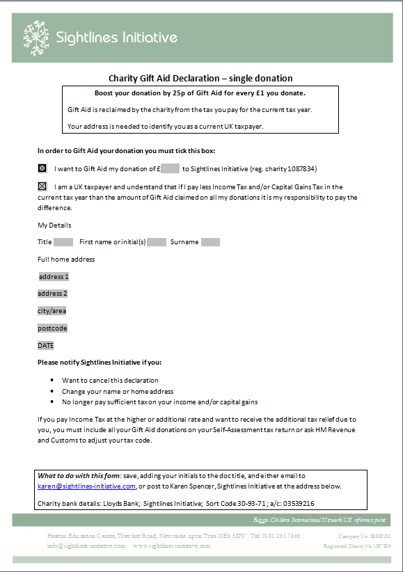 SIgiftaid form
